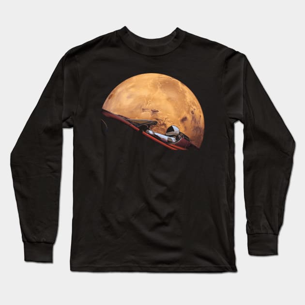 Starman In Orbit Around Mars Long Sleeve T-Shirt by Nerd_art